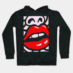 Bold Pop Art Lips | Retro Glamour Graphic Hoodie