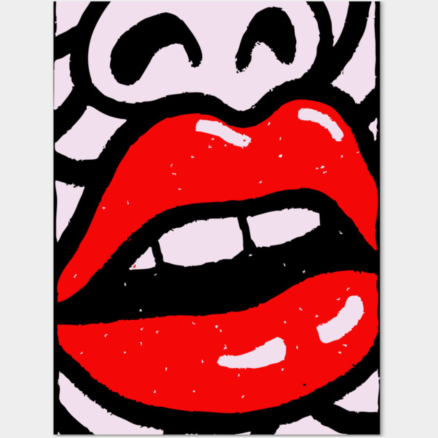 Bold Pop Art Lips | Retro Glamour Graphic Wall Art by TuncGK