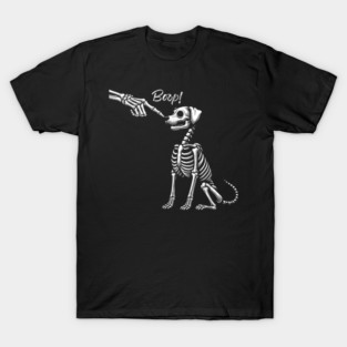 Skeleton Hand Petting Dog Cute Puppy Halloween T-Shirt