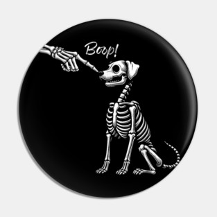 Skeleton Hand Petting Dog Cute Puppy Halloween Pin