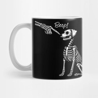 Skeleton Hand Petting Dog Cute Puppy Halloween Mug