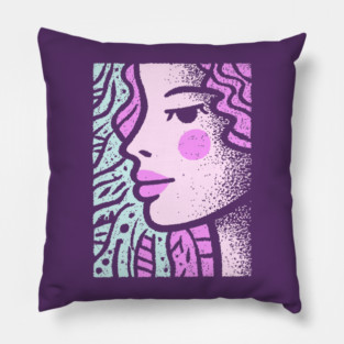Vaporwave Mermaid | Pastel Siren Aesthetic Pillow