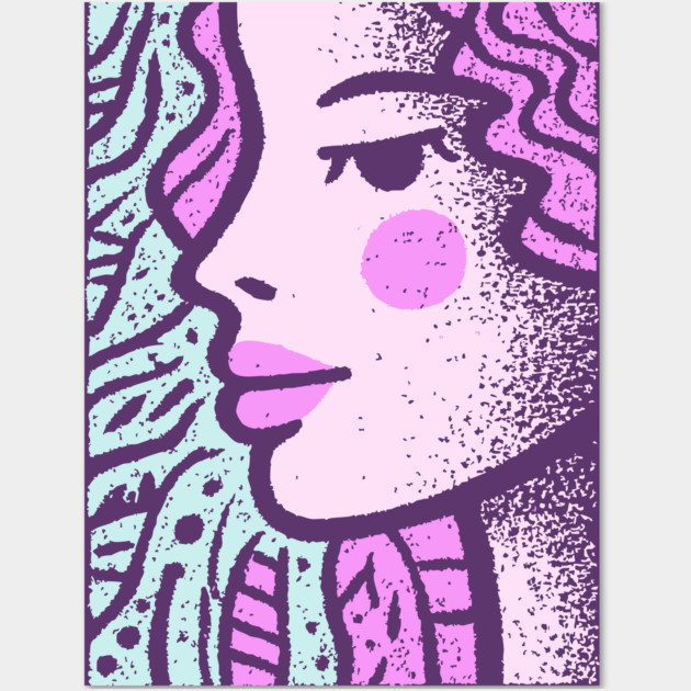 Vaporwave Mermaid | Pastel Siren Aesthetic Wall Art by TuncGK