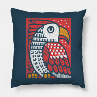 Folk Art Eagle | Whimsical Bird of Prey Pillow