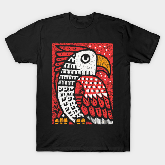Folk Art Eagle | Whimsical Bird of Prey T-Shirt by TuncGK
