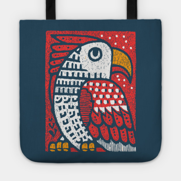 Folk Art Eagle | Whimsical Bird of Prey Tote by TuncGK