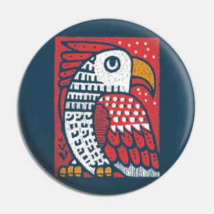 Folk Art Eagle | Whimsical Bird of Prey Pin