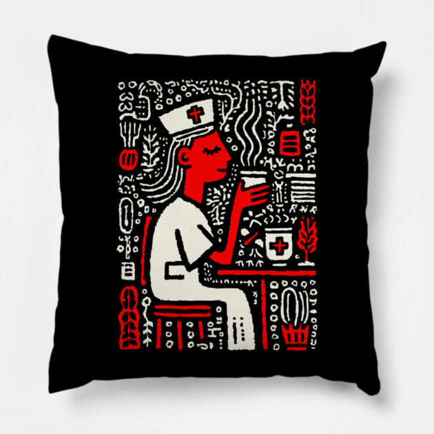 Nurse on a Break | Healthcare Professional Graphic Pillow by TuncGK