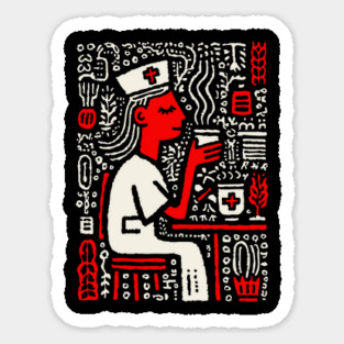 Nurse on a Break | Healthcare Professional Graphic Sticker