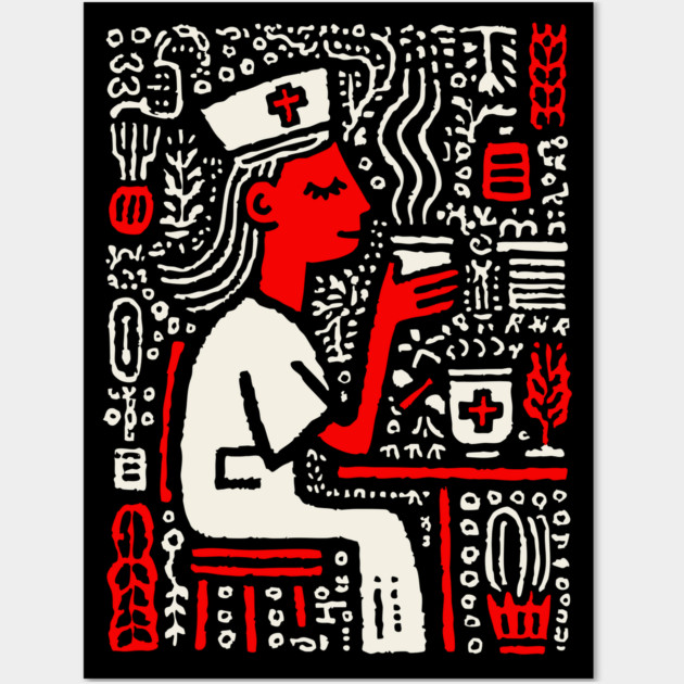 Nurse on a Break | Healthcare Professional Graphic Wall Art by TuncGK