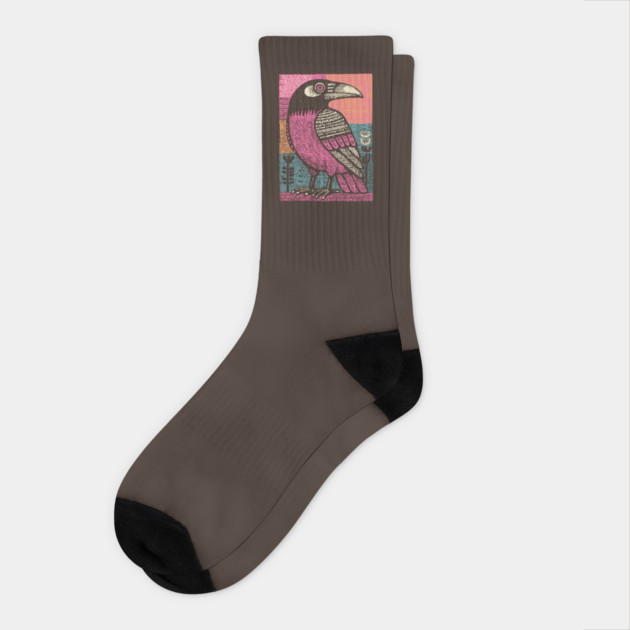 Raven Totem | Norse God Odin&#39;s Messenger Socks by TuncGK