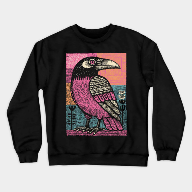 Raven Totem | Norse God Odin's Messenger Crewneck Sweatshirt by TuncGK