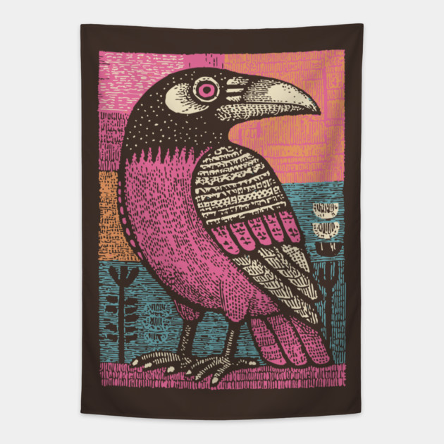 Raven Totem | Norse God Odin's Messenger Tapestry by TuncGK