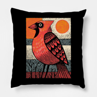Regal Cardinal Bird | Winter Solstice Messenger Pillow