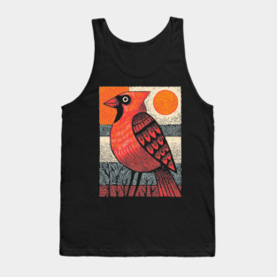 Regal Cardinal Bird | Winter Solstice Messenger Tank Top
