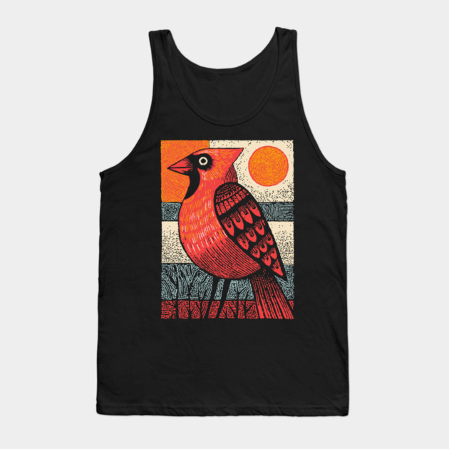 Regal Cardinal Bird | Winter Solstice Messenger Tank Top by TuncGK