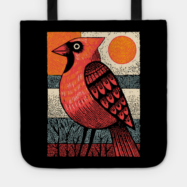 Regal Cardinal Bird | Winter Solstice Messenger Tote by TuncGK
