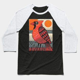 Regal Cardinal Bird | Winter Solstice Messenger Baseball T-Shirt