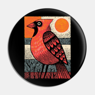 Regal Cardinal Bird | Winter Solstice Messenger Pin