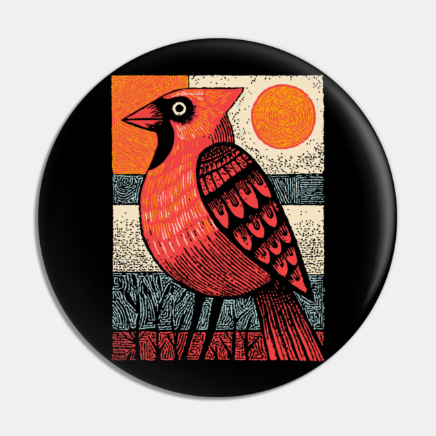 Regal Cardinal Bird | Winter Solstice Messenger Pin by TuncGK