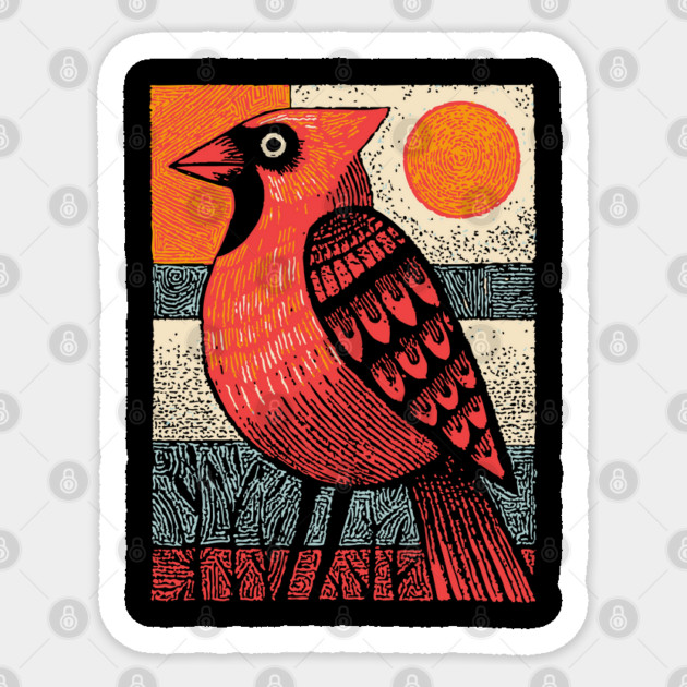 Regal Cardinal Bird | Winter Solstice Messenger Sticker by TuncGK