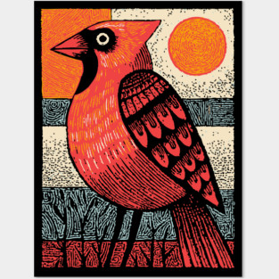 Regal Cardinal Bird | Winter Solstice Messenger Posters and Art