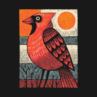 Regal Cardinal Bird | Winter Solstice Messenger T-Shirt