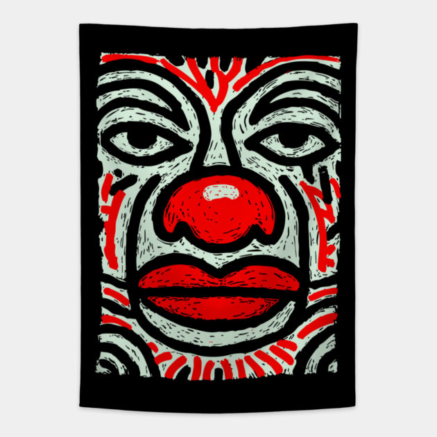 Melancholy Pierrot | The Sad Clown Archetype Tapestry by TuncGK
