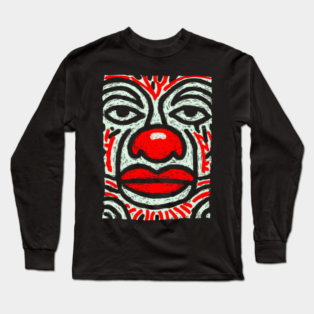 Melancholy Pierrot | The Sad Clown Archetype Long Sleeve T-Shirt by TuncGK