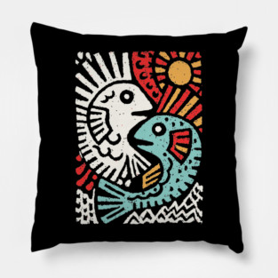 Pisces Sun God | Astrological Sun and Fish Pillow