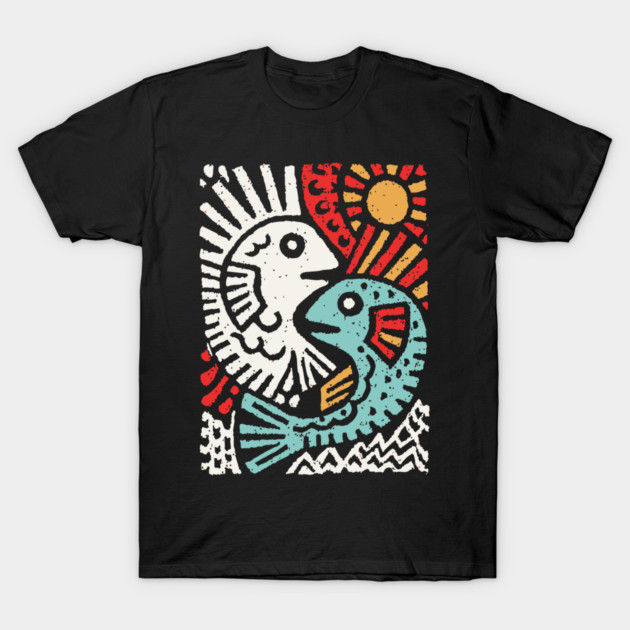 Pisces Sun God | Astrological Sun and Fish T-Shirt by TuncGK