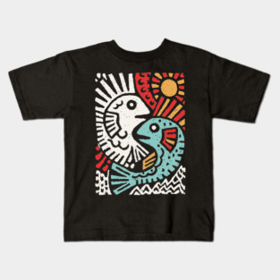 Pisces Sun God | Astrological Sun and Fish Kids T-Shirt