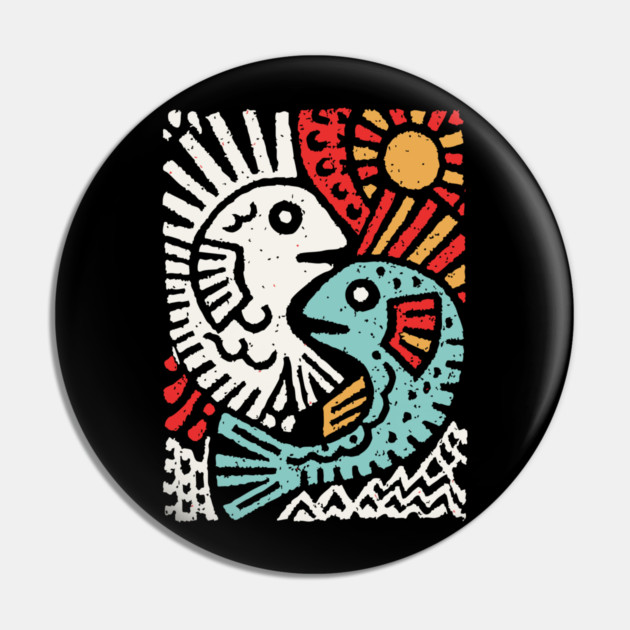 Pisces Sun God | Astrological Sun and Fish Pin by TuncGK