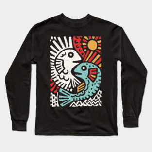 Pisces Sun God | Astrological Sun and Fish Long Sleeve T-Shirt