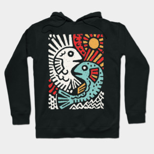 Pisces Sun God | Astrological Sun and Fish Hoodie
