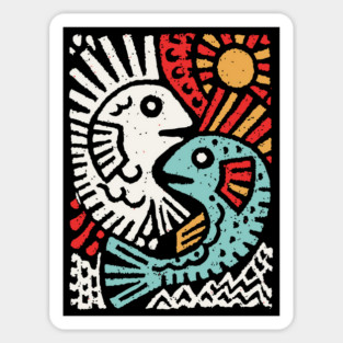 Pisces Sun God | Astrological Sun and Fish Sticker