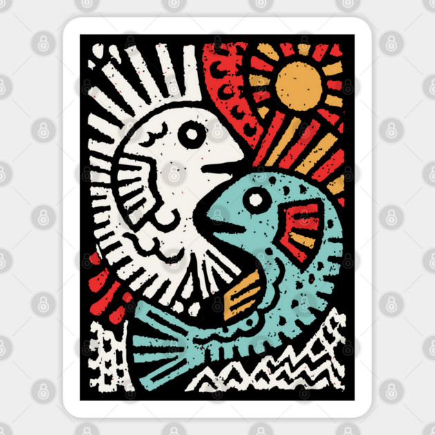 Pisces Sun God | Astrological Sun and Fish Sticker by TuncGK