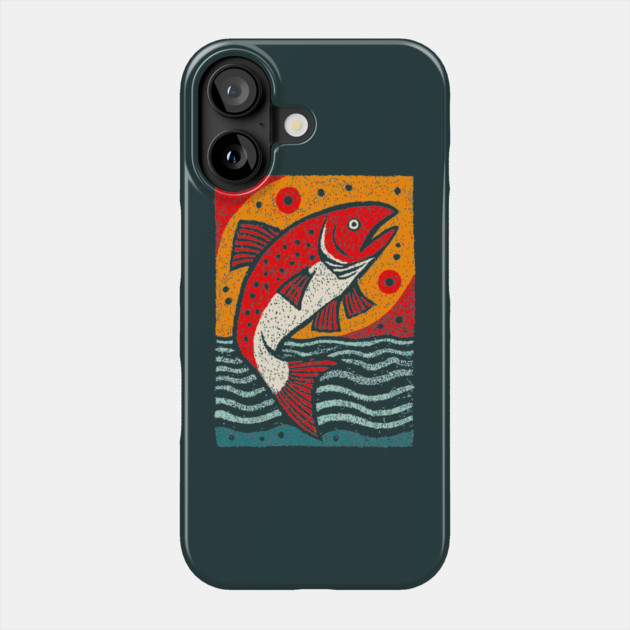 Leaping Salmon | Celtic Salmon of Knowledge Phone Case by TuncGK