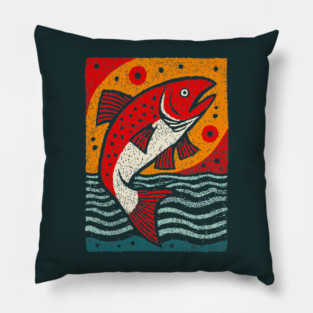 Leaping Salmon | Celtic Salmon of Knowledge Pillow