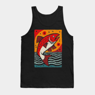 Leaping Salmon | Celtic Salmon of Knowledge Tank Top