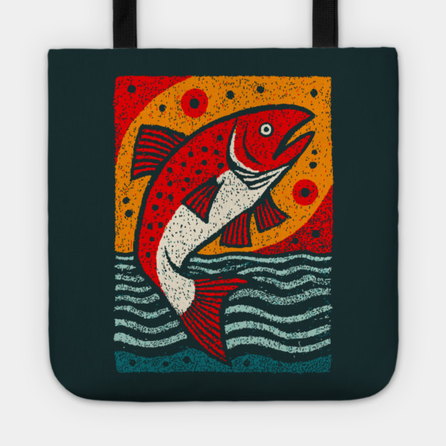 Leaping Salmon | Celtic Salmon of Knowledge Tote by TuncGK