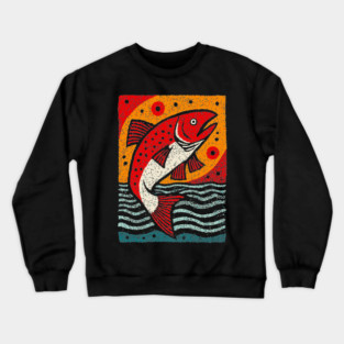 Leaping Salmon | Celtic Salmon of Knowledge Crewneck Sweatshirt