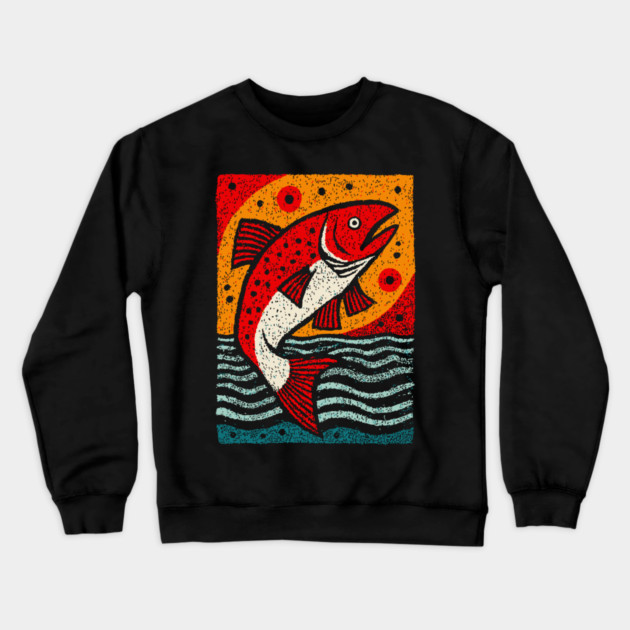 Leaping Salmon | Celtic Salmon of Knowledge Crewneck Sweatshirt by TuncGK