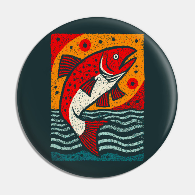Leaping Salmon | Celtic Salmon of Knowledge Pin by TuncGK