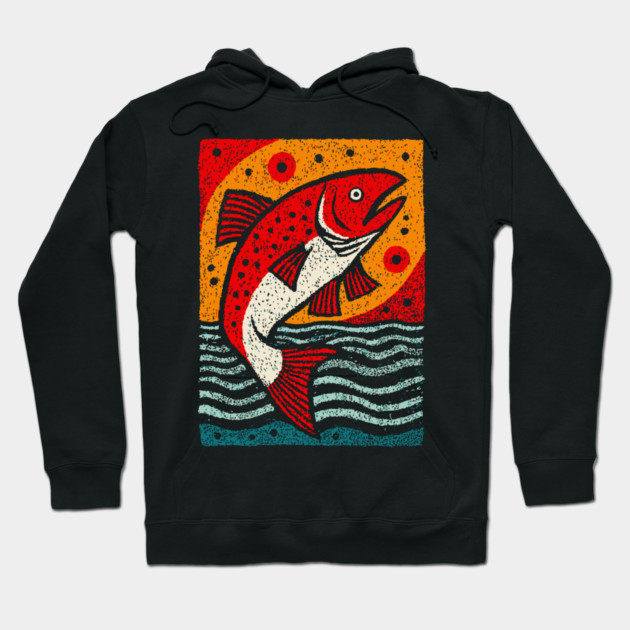 Leaping Salmon | Celtic Salmon of Knowledge Hoodie by TuncGK