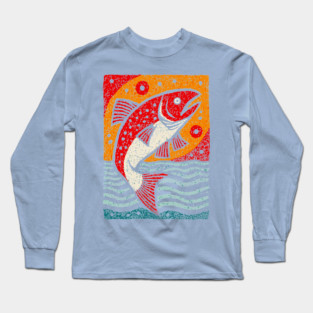 Leaping Salmon | Celtic Salmon of Knowledge Long Sleeve T-Shirt