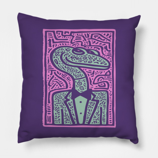 Dapper Serpent | The Gentleman Snake Pillow by TuncGK