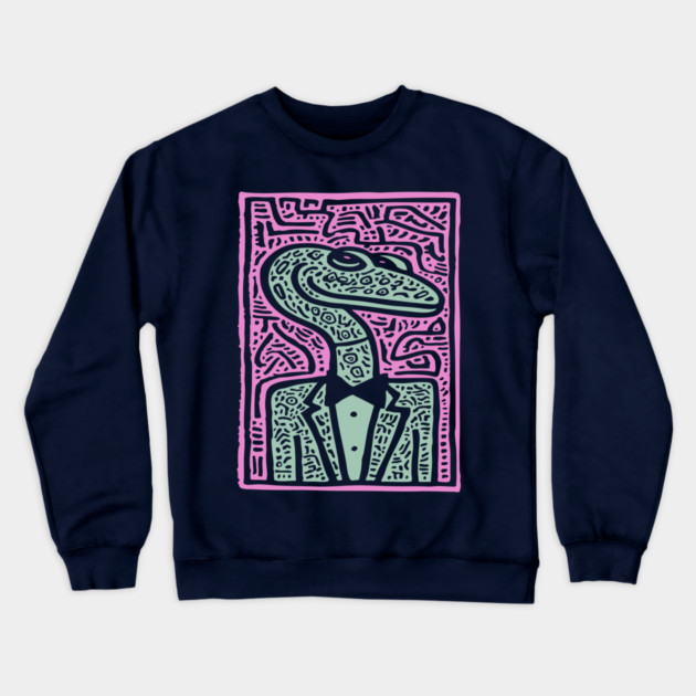 Dapper Serpent | The Gentleman Snake Crewneck Sweatshirt by TuncGK