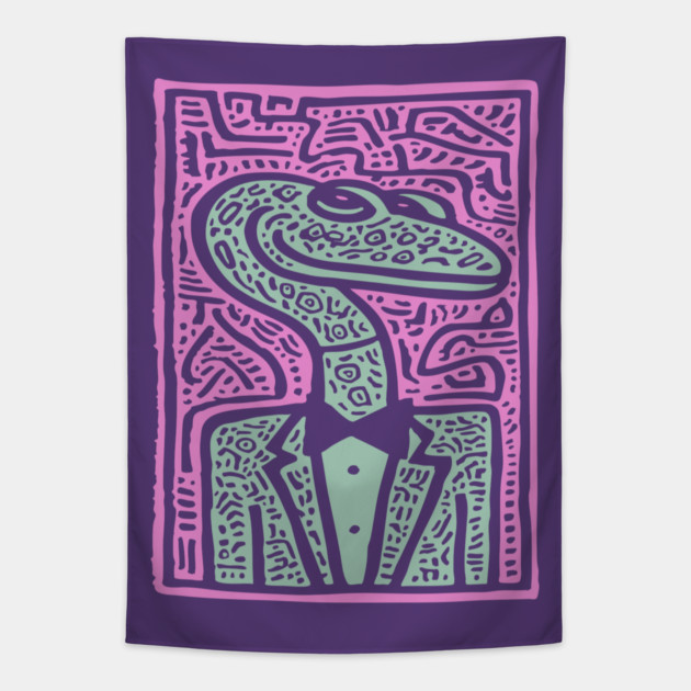 Dapper Serpent | The Gentleman Snake Tapestry by TuncGK