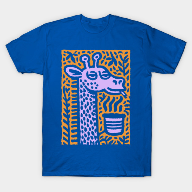 Lounging Giraffe | Beatnik Cafe Vibe T-Shirt by TuncGK